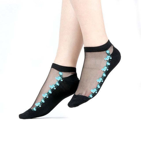Sexy Lace Mesh Socks Transparent for women Ankle Thin Socks - ROUTINE FASHION