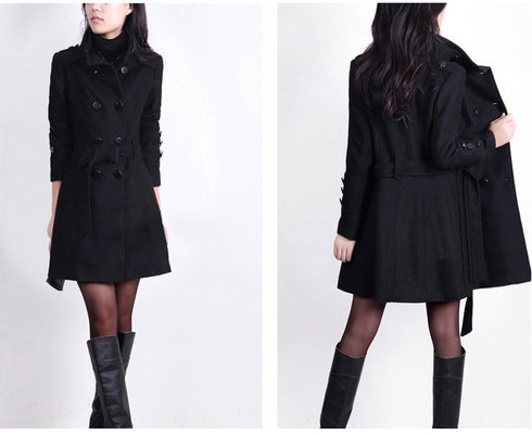 Woolen Coat Women Mid-Length Korean Style Woolen Coat - ROUTINE FASHION