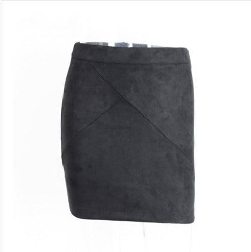 Ladies Leather Suede Pencil Skirt Bodycon Short Skirts Women - ROUTINE FASHION