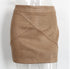 Ladies Leather Suede Pencil Skirt Bodycon Short Skirts Women - ROUTINE FASHION