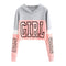 Crop Top Hoodie Sweatshirt Hoodies Women Patchwork Lett - ROUTINE FASHION