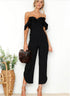 Women's Solid Jumpsuit With Open Shoulders - ROUTINE FASHION
