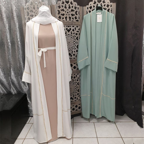 Kaftan Dubai Abaya Kimono Cardigan Muslim Hijab Dress - ROUTINE FASHION