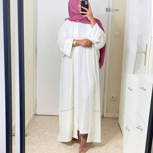 Kaftan Dubai Abaya Kimono Cardigan Muslim Hijab Dress - ROUTINE FASHION