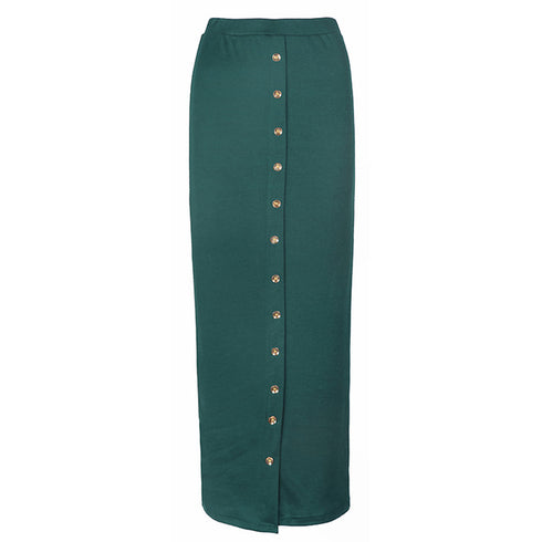 Half-Length Skirt Muslim Button Ladies Pencil Skirt - ROUTINE FASHION