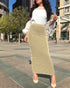 Striped Stretch Knit Wrap Hip Women's Skirt - ROUTINE FASHION