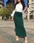 Striped Stretch Knit Wrap Hip Women's Skirt - ROUTINE FASHION