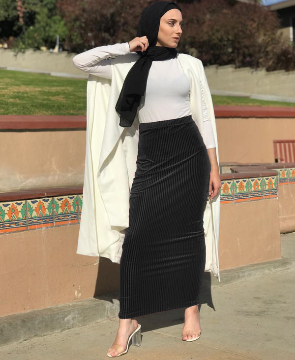 Striped Stretch Knit Wrap Hip Women's Skirt - ROUTINE FASHION