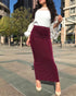 Striped Stretch Knit Wrap Hip Women's Skirt - ROUTINE FASHION