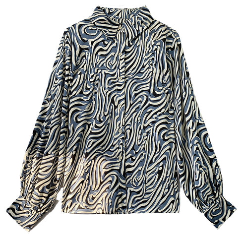 Lantern Sleeve Blouse Foreign Style Bottoming Shirt Fashion Korean Chiffon Shirt Women - ROUTINE FASHION