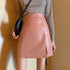HOT Fashion Women Shiny Leather Skirts Female Solid Bodycon Pencil Short Mini Skirt Woman Zipper High Waist Skirt - ROUTINE FASHION