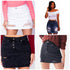 Ripped Elastic Denim Wrap Hip Skirt - ROUTINE FASHION