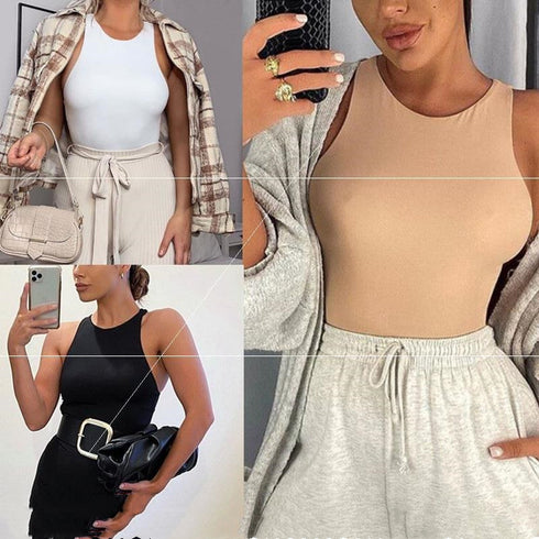 Summer Round Neck Sleeveless Bodysuit Bodysuit - ROUTINE FASHION