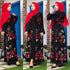 Muslim Print Abaya Kimono Floral Hijab Dress Arabic Dubai Af - ROUTINE FASHION