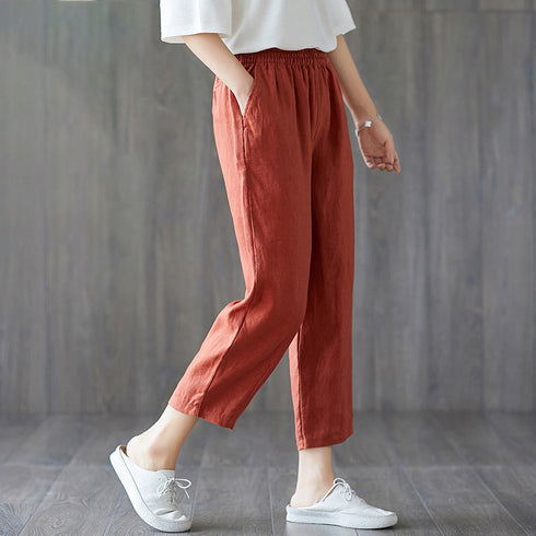 Spring And Autumn New Cropped Trousers Women Casual Pants - ROUTINE FASHION