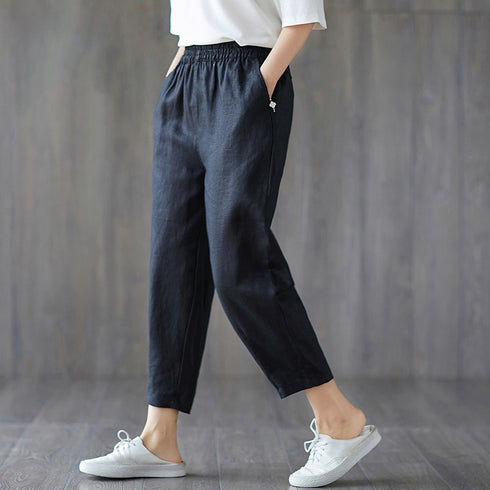Spring And Autumn New Cropped Trousers Women Casual Pants - ROUTINE FASHION