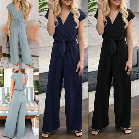 Hot Summer Fashion Joker Women Jumpsuits With Button - ROUTINE FASHION
