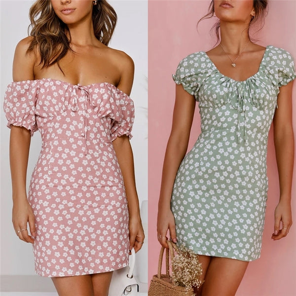 Cute Vestidos Print Ladies bodycon Boho Women Dresses Party - ROUTINE FASHION
