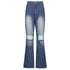 High-rise Flared Ripped Street Casual Jeans - ROUTINE FASHION