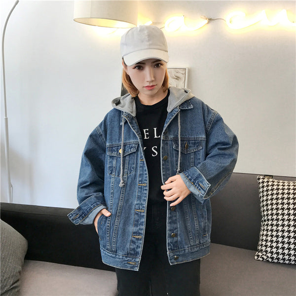 Denim Jacket Women Short Hooded Jacket Casual Top - ROUTINE FASHION