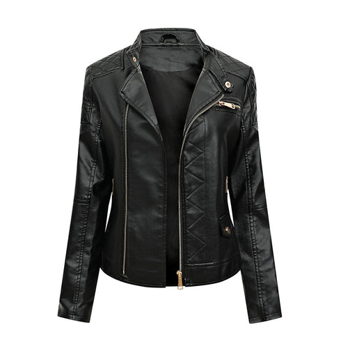 Women's Trendy Slim Pu Leather Winter Jacket - ROUTINE FASHION