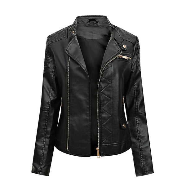 Women's Trendy Slim Pu Leather Winter Jacket - ROUTINE FASHION