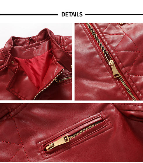Women's Trendy Slim Pu Leather Winter Jacket - ROUTINE FASHION