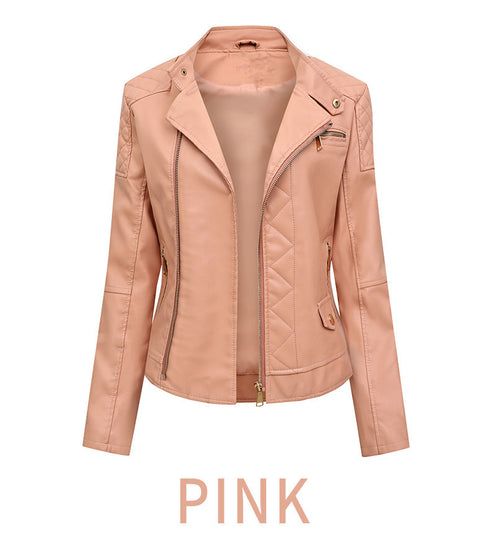 Women's Trendy Slim Pu Leather Winter Jacket - ROUTINE FASHION