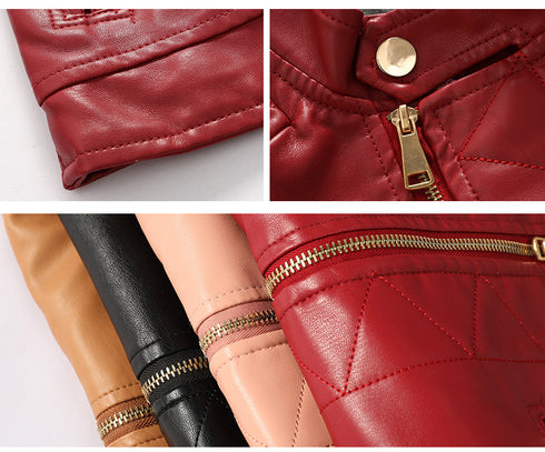Women's Trendy Slim Pu Leather Winter Jacket - ROUTINE FASHION
