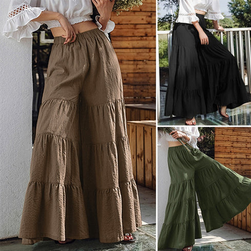 Hot Sale Ladies Trousers Stitching Thin Cake Trousers Skirt Trousers Ladies Trousers - ROUTINE FASHION