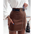 Elegant Fashion Rivets PU Leather Skirts Women - ROUTINE FASHION