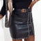 Elegant Fashion Rivets PU Leather Skirts Women - ROUTINE FASHION