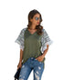 Stitched Chiffon Ruffled V-neck Blouse - ROUTINE FASHION