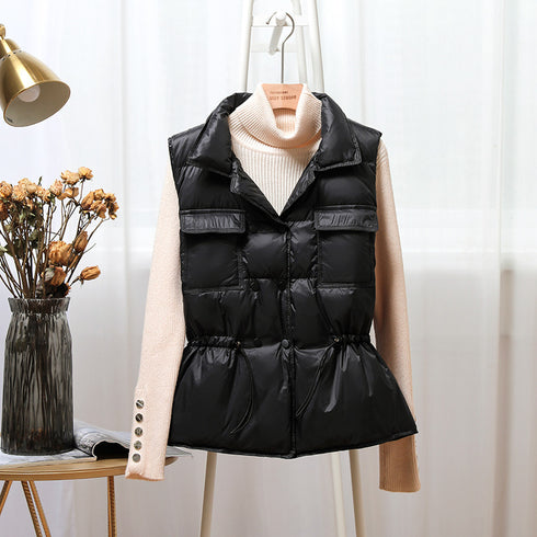 Short Vest Waistcoat Lightweight White-Duck-Down Ultra-Light Warm Women Sleeveless Female - ROUTINE FASHION