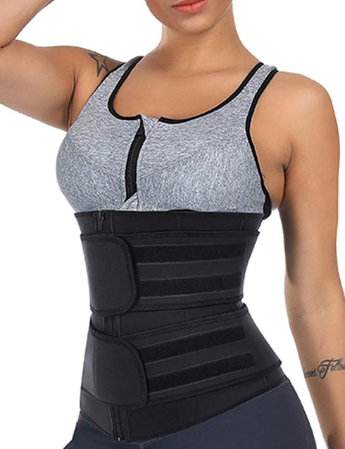 Double Waist Belt Waist Trainer Steel Bone Corset Waist Trainer Neoprene Corset - ROUTINE FASHION