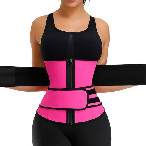 Double Waist Belt Waist Trainer Steel Bone Corset Waist Trainer Neoprene Corset - ROUTINE FASHION