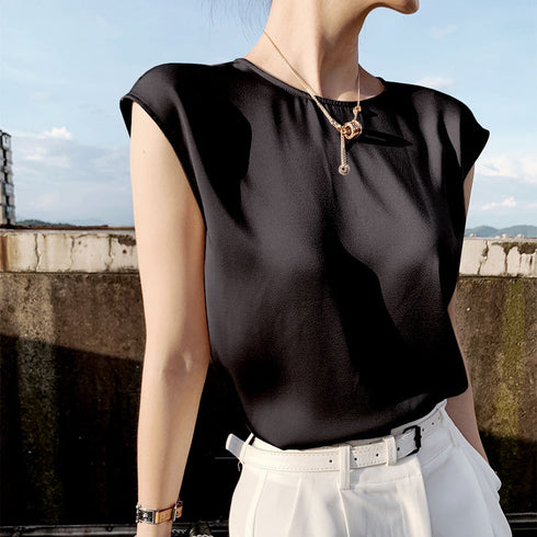 Khaki Women's Elegant Blouse Office Plus Size Tunic Satin Silk Blouse Basic Tops White Summer Chiffon Blouses for Women 2021 - ROUTINE FASHION