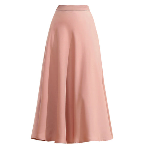Acetate Satin A-Line Skirt, Satin Large Skirt - ROUTINE FASHION