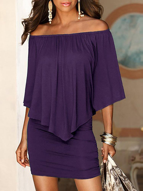 Mini Off Shoulder Sexy Dresses Beach Casual Dress - ROUTINE FASHION