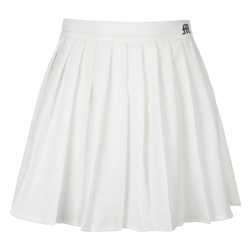 White Pleated Skirt Short Woman Elastic Waist Mini Skirts - ROUTINE FASHION