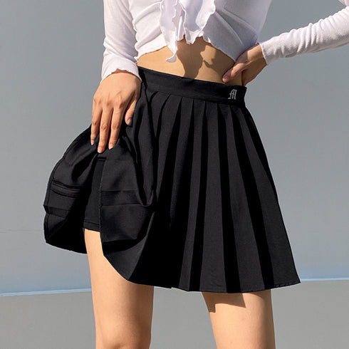 White Pleated Skirt Short Woman Elastic Waist Mini Skirts - ROUTINE FASHION