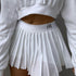 White Pleated Skirt Short Woman Elastic Waist Mini Skirts - ROUTINE FASHION