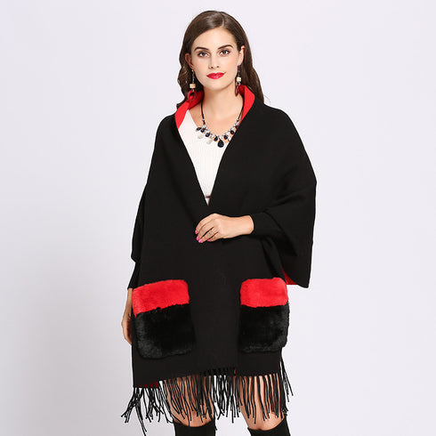 Women's knitted Cape - ROUTINE FASHION