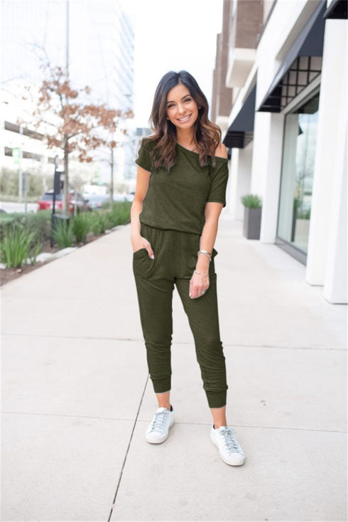 Women's Hot Sale Short Sleeve Strapless Jumpsuit Women - ROUTINE FASHION