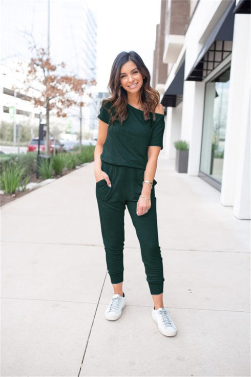 Women's Hot Sale Short Sleeve Strapless Jumpsuit Women - ROUTINE FASHION