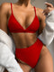 Women S Solid Color Bikini Split Swimsuit - ROUTINE FASHION