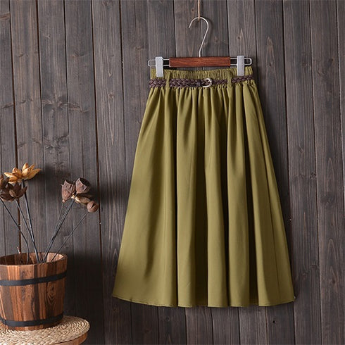 Small Literary A-Line Skirt Women Half-Length Skirt - ROUTINE FASHION