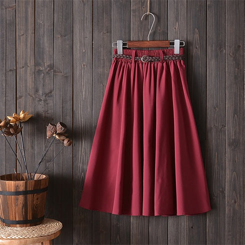 Small Literary A-Line Skirt Women Half-Length Skirt - ROUTINE FASHION