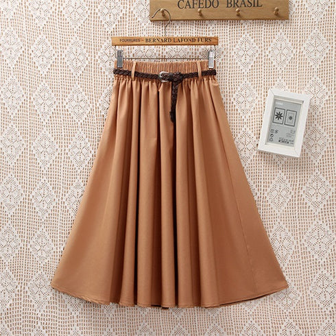 Small Literary A-Line Skirt Women Half-Length Skirt - ROUTINE FASHION