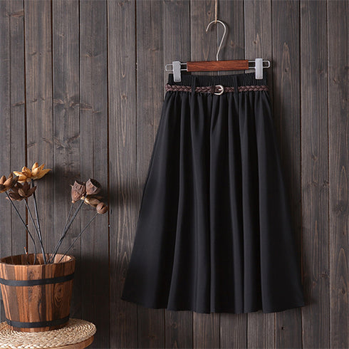 Small Literary A-Line Skirt Women Half-Length Skirt - ROUTINE FASHION